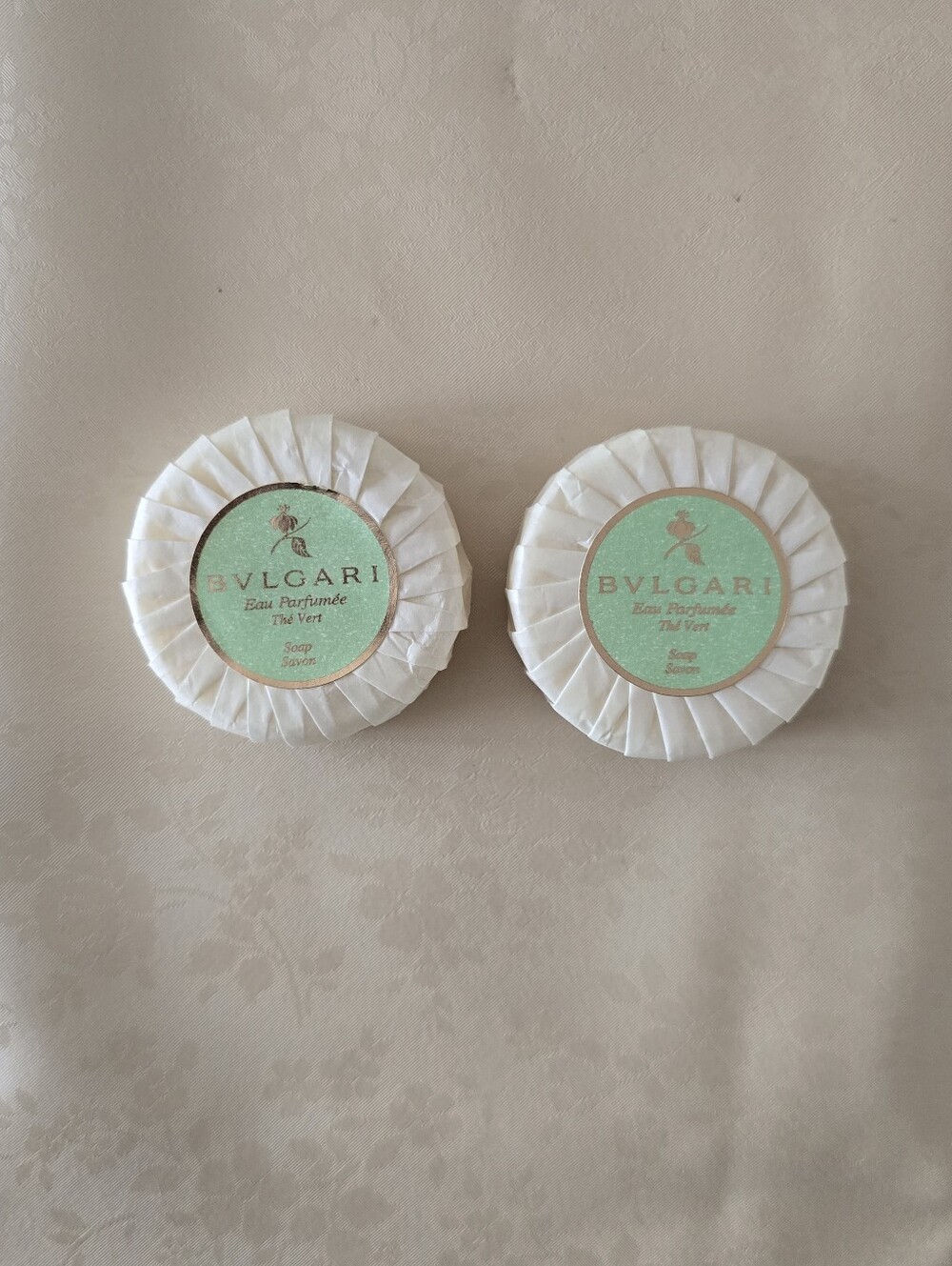 NEW BVLGARI Eau Parfumée au Thé Vert Green Tea Soap Set of 2 50g Each